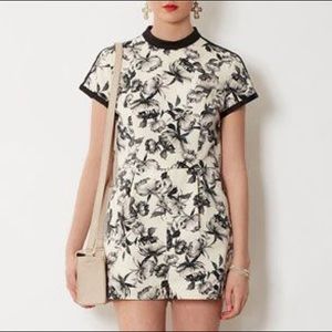 Topshop Mono Floral Print Romper